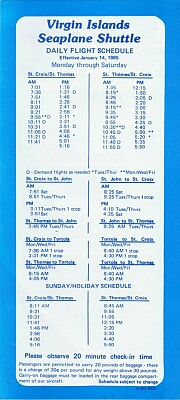 virgin islands timetable